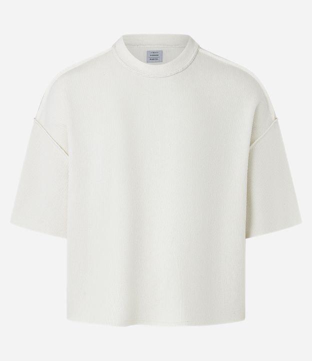Camiseta Oversized em Algodão com Cava Deslocada Canelada - 1