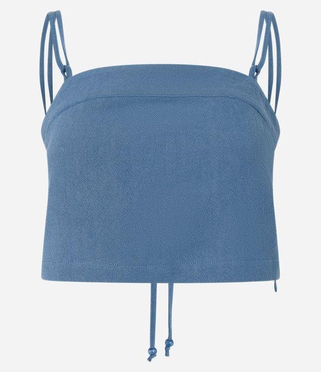 Blusa Cropped em Crepe com Amarração - 1
