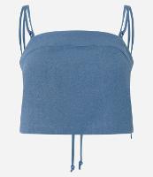 Blusa Cropped em Crepe com Amarração - 1