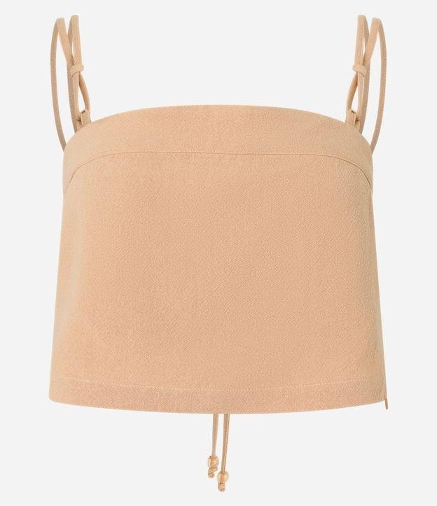 Blusa Cropped em Crepe com Amarração - 1
