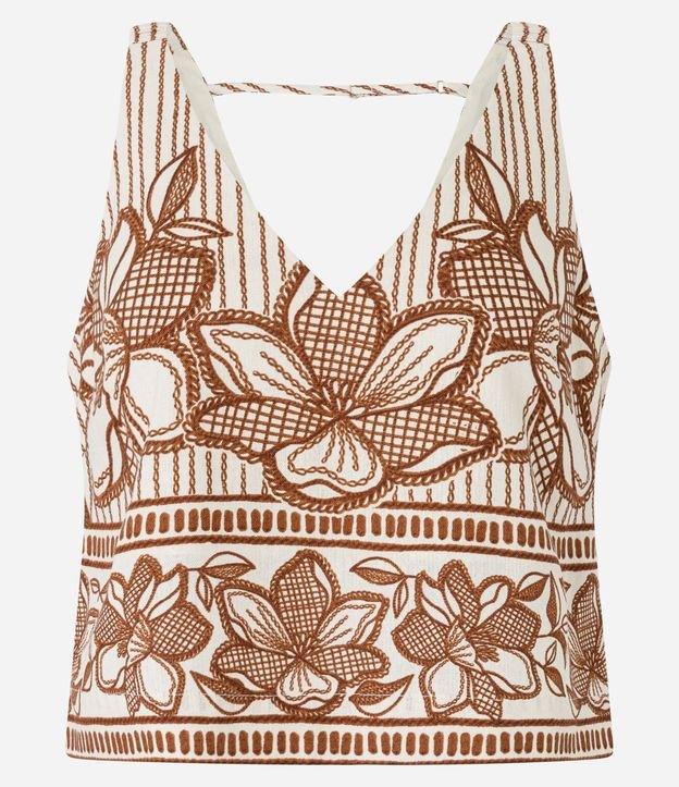 Blusa em Viscose Twill Floral com Alça Quadradinha e Elástico - 1