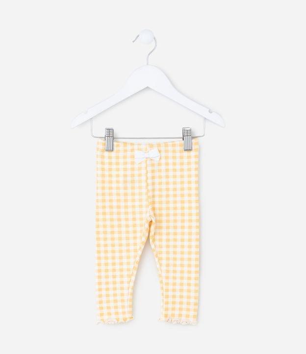 Calça Legging Infantil com Estampa Xadrez Vichy - Tam 0 a 18 meses - 1