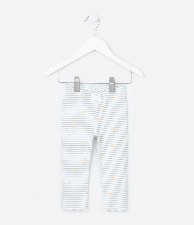 Calça Legging Infantil com Estampa Listrada - Tam 0 a 18 meses - 1
