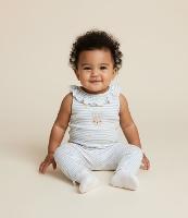 Calça Legging Infantil com Estampa Listrada - Tam 0 a 18 meses - 2