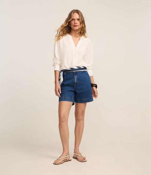 Short em Jeans com Cintura Alta - 2
