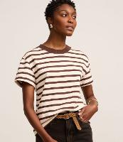 Blusa Slim Listrada em Algodão com Gola Contrastante - 2