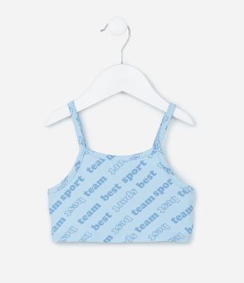 Regata Cropped Infantil com Lettering Sport - Tam 2 a 6 Anos