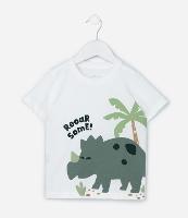 Camiseta Infantil com Estampa Texturizada Dino - Tam 1 a 6 Anos - 1