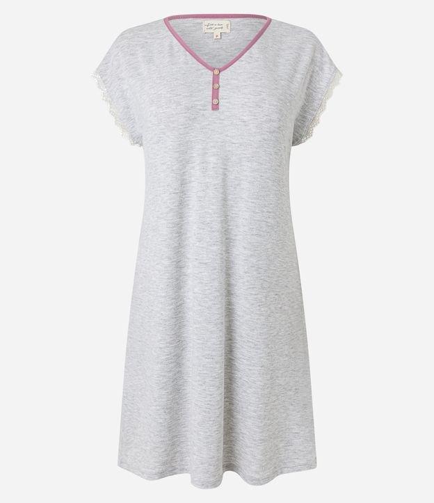 Camisola Curta com Detalhe de Renda e Viés Contrastante - 1