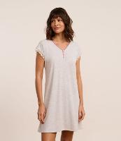 Camisola Curta com Detalhe de Renda e Viés Contrastante - 2