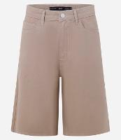 Bermuda Baggy Relaxed em Sarja com Pespontos Contrastantes - 1