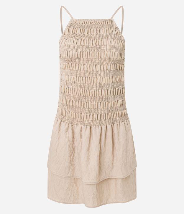 Vestido Godê em Tricoline Texturizado com Decote Halter - 1