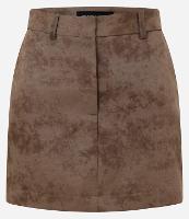 Mini Saia em Alfaiataria Manchada com Passantes e Corte Reto - 1