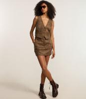 Mini Saia em Alfaiataria Manchada com Passantes e Corte Reto - 2