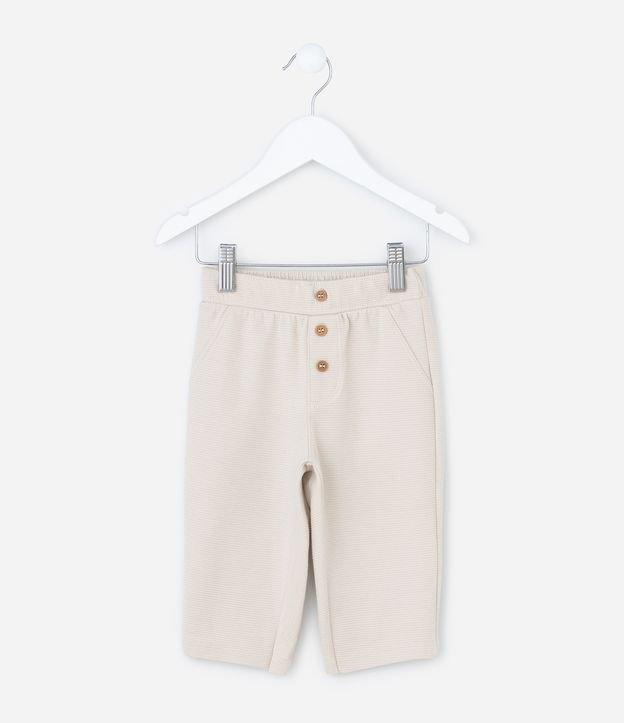 Calça infantil com Botões Texturizada - Tam 0 a 18 meses - 1