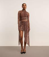 Saia Curta em Tule com Estampa Serpente e Lenço Lateral - 2