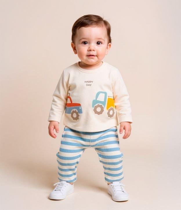 Conjunto Infantil com Estampa Carros Interativos  - Tam 0 a 18 meses - 2