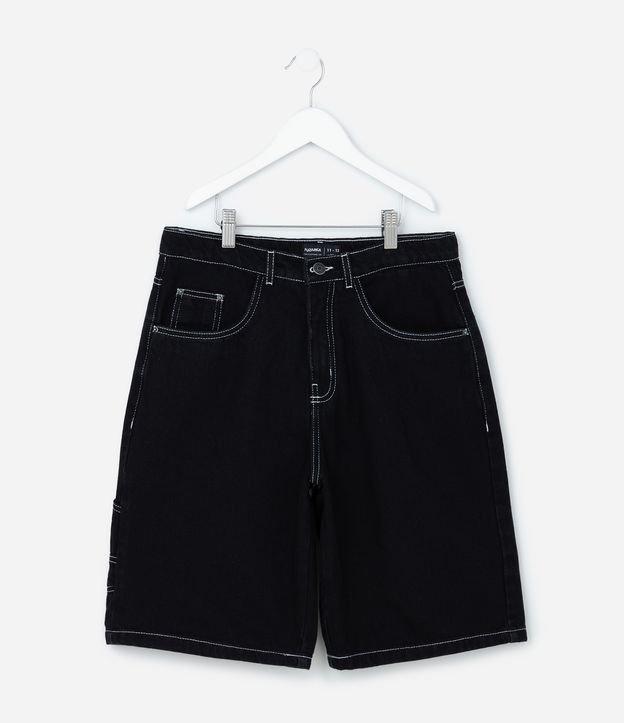Bermuda Steet em Jeans com Costura Contrastante- Tam 5 A 14 Anos - 1