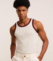 Regata Regular com Viés Contrastante e Texturizada - 1