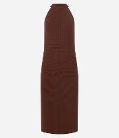 Vestido Reto Longo em Tricô com Ponto Texturizado - 1