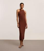 Vestido Reto Longo em Tricô com Ponto Texturizado - 2