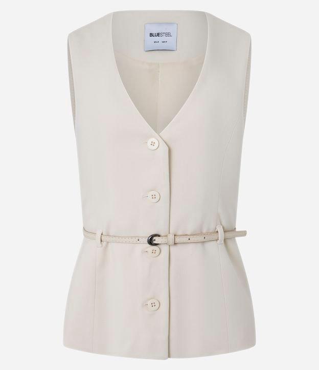 Colete em Alfaiataria com Cintinho e Passantes na Cintura - 1