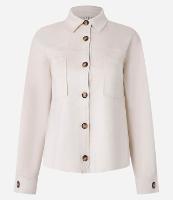 Camisa em Suede com Bolsos e Botões Contrastantes - 1