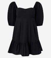 Vestido Curto em Tricoline com Manga 3/4 Bufante - 1