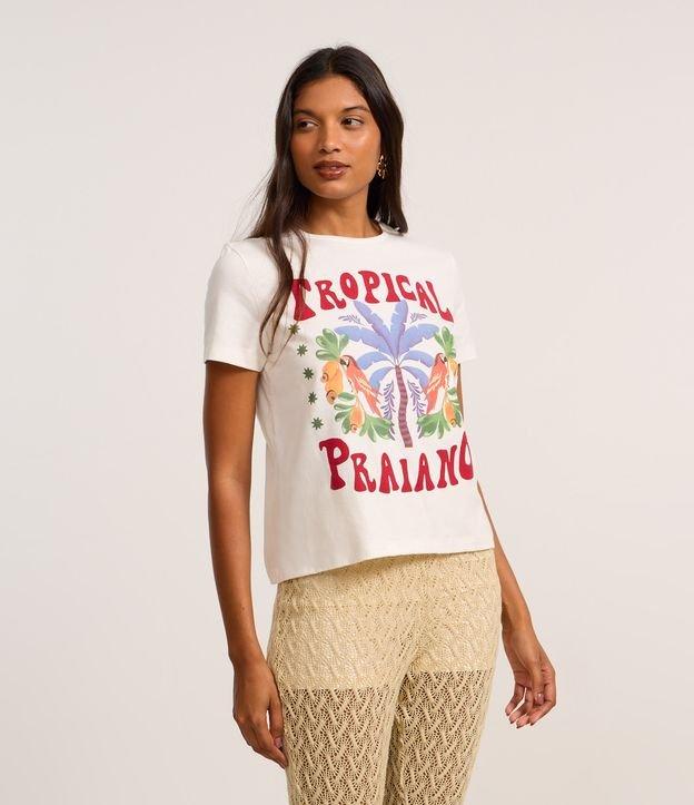 Blusa em Algodão com Estampa Tropical Praiano - 1
