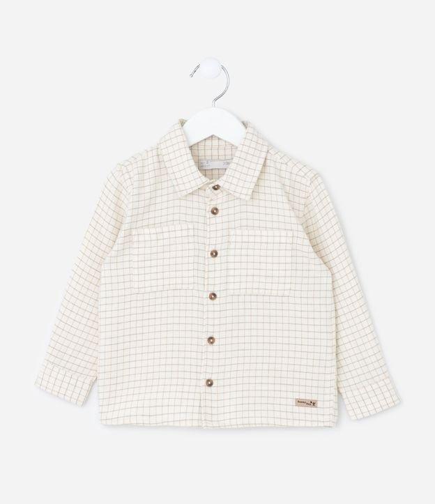 Camisa Infantil em Flanela com Estampa Quadriculada - Tam 1 a 6 Anos - 1