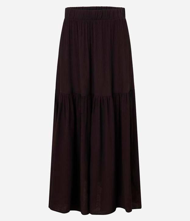 Saia New Midi em Crepe com Babado e Cós Elástico Java - 1