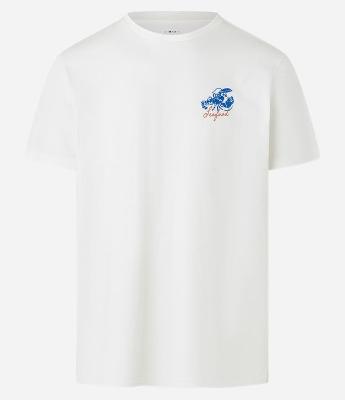 Camiseta em Algodão com Estampa Frutos do Mar e Lettering