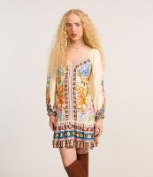 Vestido Godê Curto em Chalis com Estampa Floral - 1