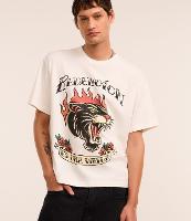 Camiseta Boxy em Algodão com Estampa Estilo Tatuagem e Lettering - 2