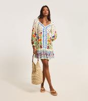 Vestido Curto em Chalis com Decote Coração e Estampa Floral - 2