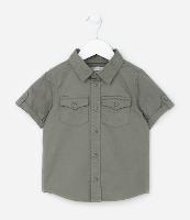 Camisa Infantil em Sarja e Bolsos com Lapela - Tam 1 a 6 Anos - 1