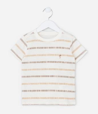Camiseta Infantil com Estampa Listrada - Tam 1 a 6 Anos