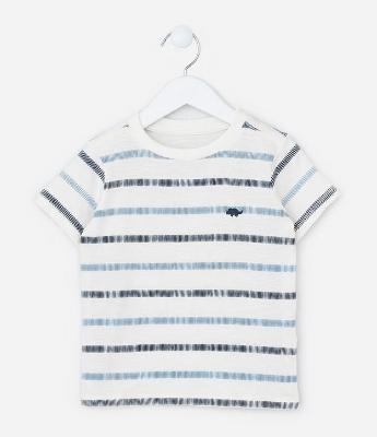 Camiseta Infantil com Estampa Listrada - Tam 1 a 6 Anos