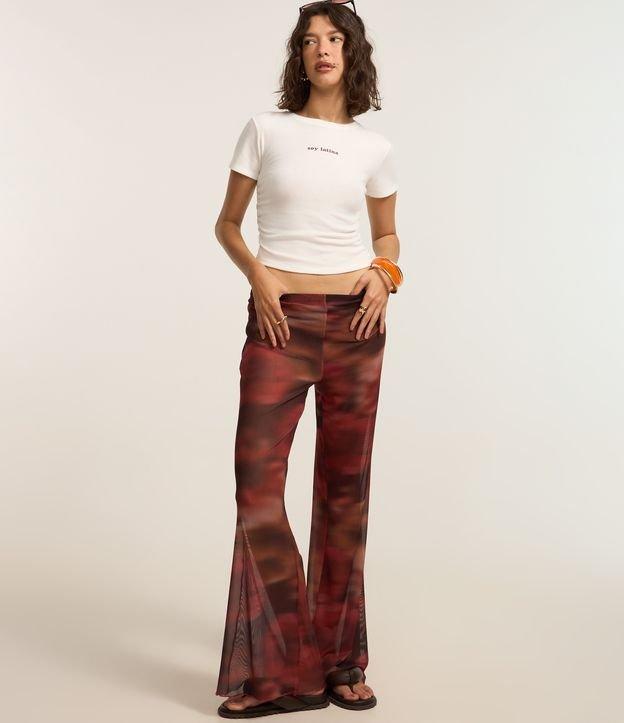 Blusa T-shirt em Ribana com Franzidos Laterais e Lettering soy latina - 2