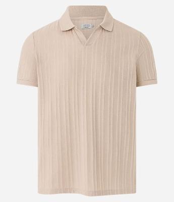 Camisa Polo em Jacquard com Textura Vertical