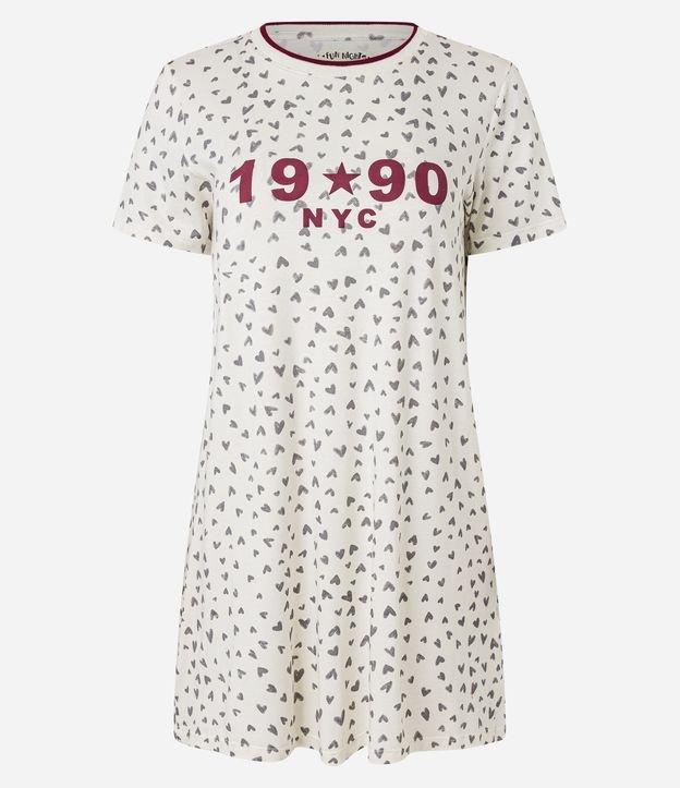 Camisola Curta em Viscose com Estampa de Corações - 1