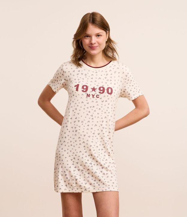 Camisola Curta em Viscose com Estampa de Corações - 2