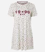 Camisola Curta em Viscose com Estampa de Corações - 1