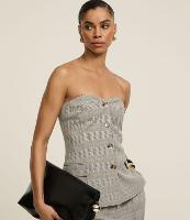 Blusa Colete Alfaiatada Xadrez com Decote Coração - 3