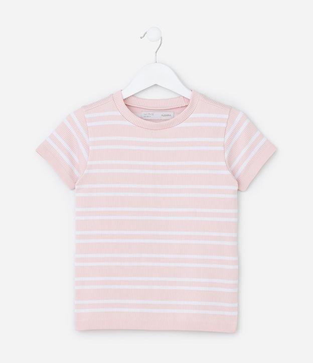 Camiseta Infantil Seamless com Estampa Listrada - Tam 5 a 14 Anos - 1
