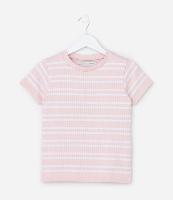 Camiseta Infantil Seamless com Estampa Listrada - Tam 5 a 14 Anos - 1