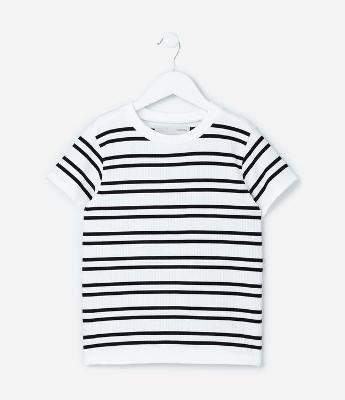 Camiseta Infantil Seamless com Estampa Listrada - Tam 5 a 14 Anos