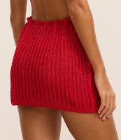 Saída de Praia Saia Efeito Crochê com Amarração e Tassel - 2