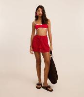 Saída de Praia Saia Efeito Crochê com Amarração e Tassel - 3