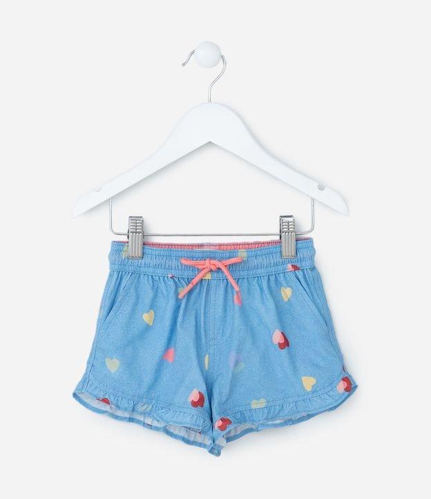 Short Infantil com Babadinhos e Estampa Corações - Tam 1 a 6 Anos - 1